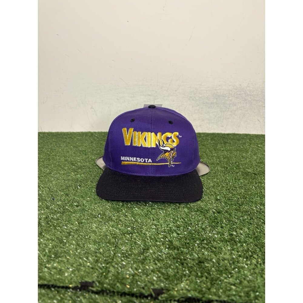 Vintage Minnesota Vikings hat cap snap back purple black Twins Enterprise new